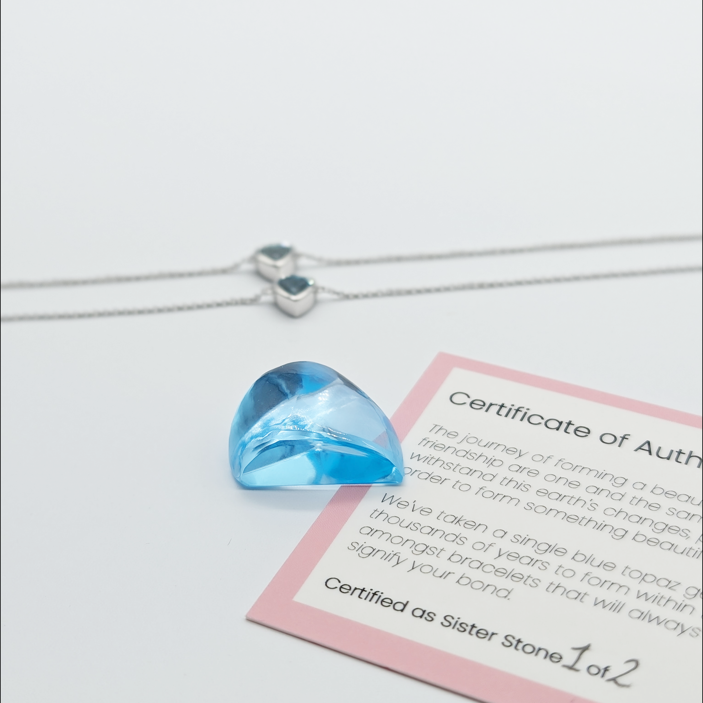 Set of 2 - Heart Blue Topaz Sterling Silver Bracelets