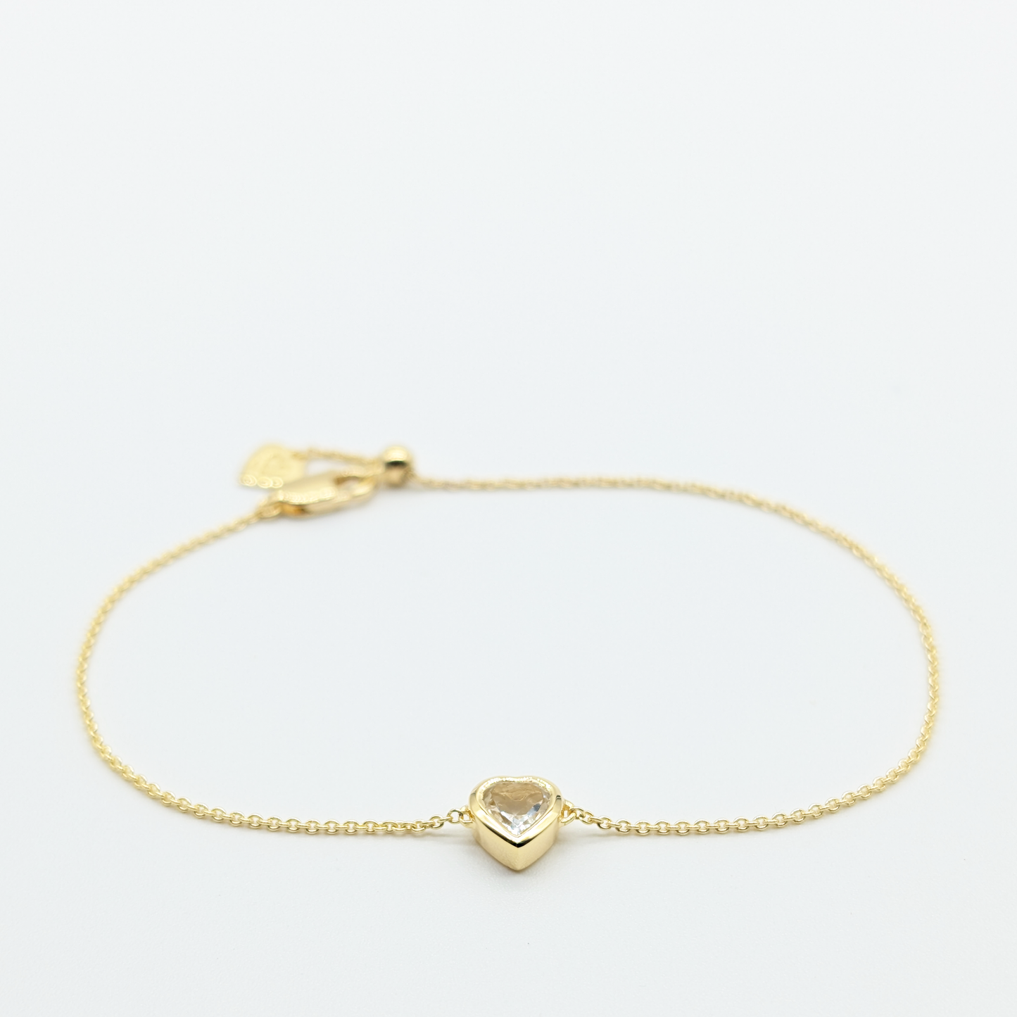 Set of 4 - Heart White Topaz 18k Vermeil Bracelets