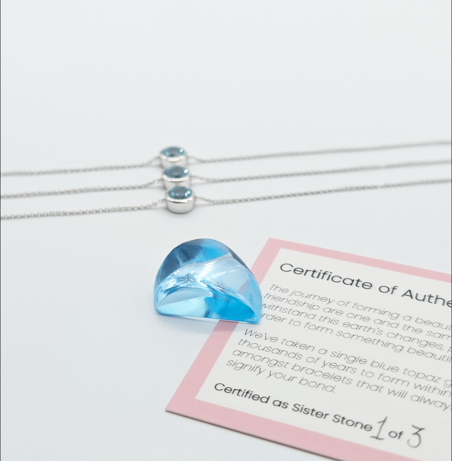 Set of 3 - Round Blue Topaz Sterling Silver Bracelets