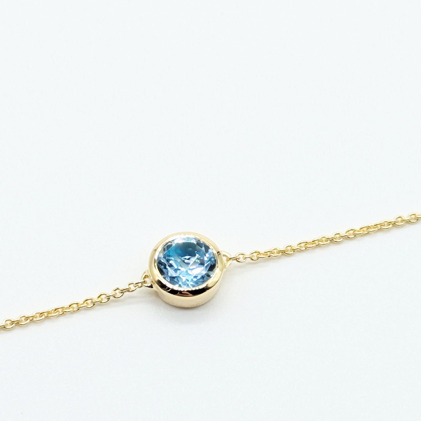 Set of 2 - Round Blue Topaz 18k Vermeil Bracelets