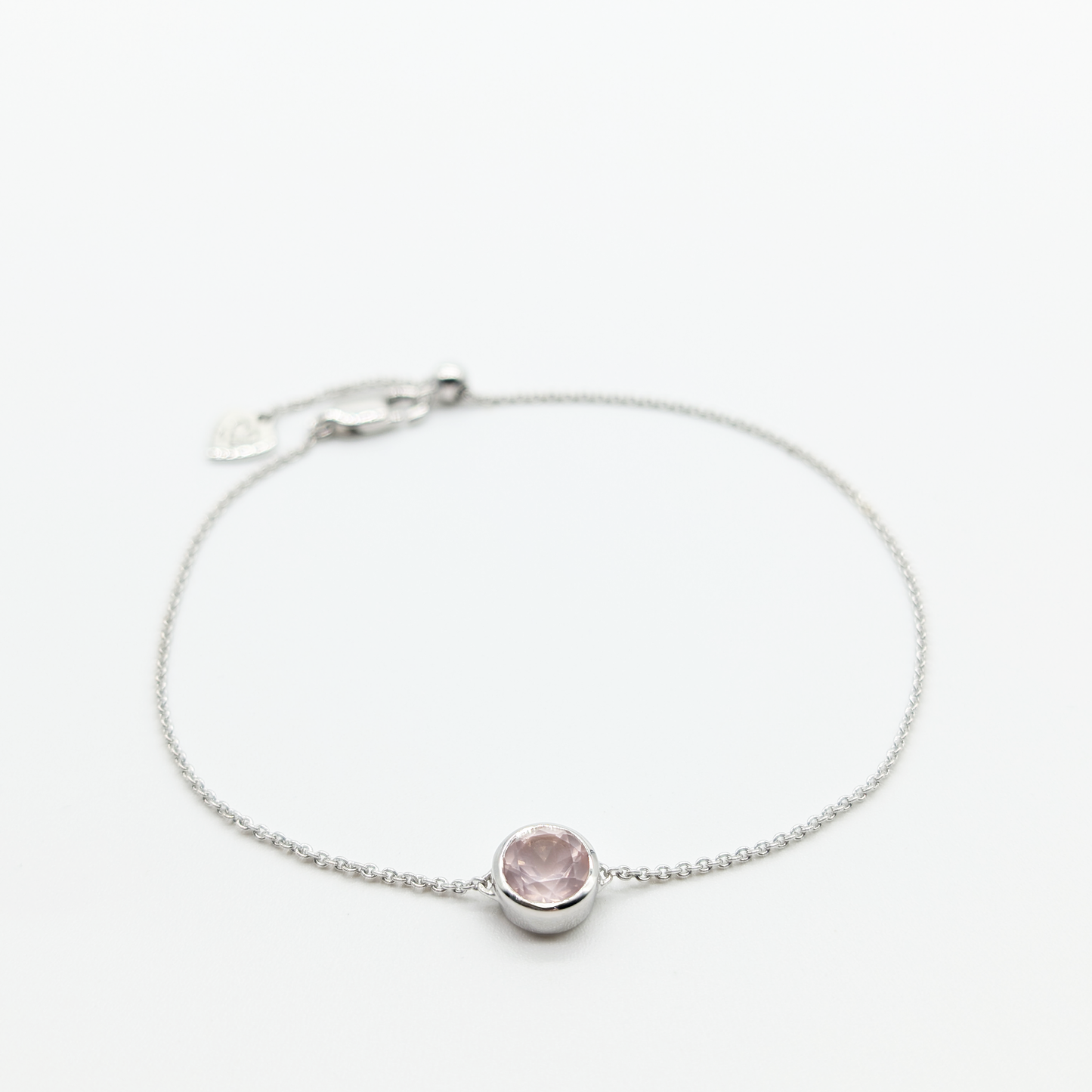 Set of 2 - Round Rose Quartz Mixed Finish Bracelets