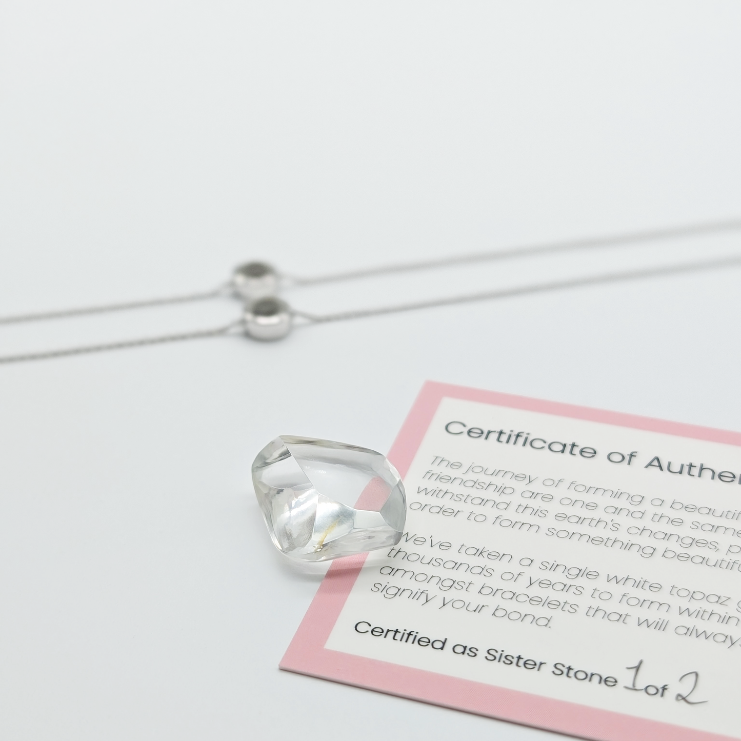 Set of 2 - Round White Topaz Sterling Silver Bracelets