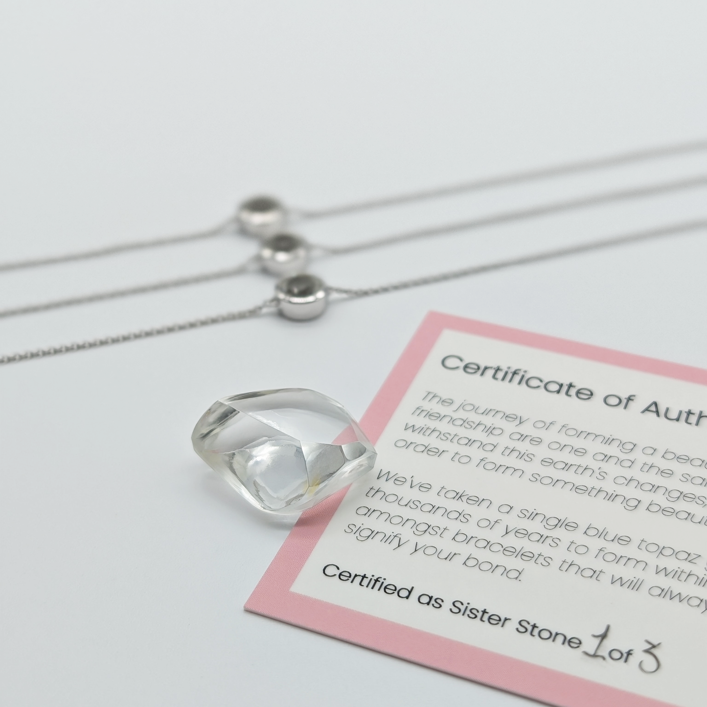 Set of 3 - Round White Topaz Sterling Silver Bracelets