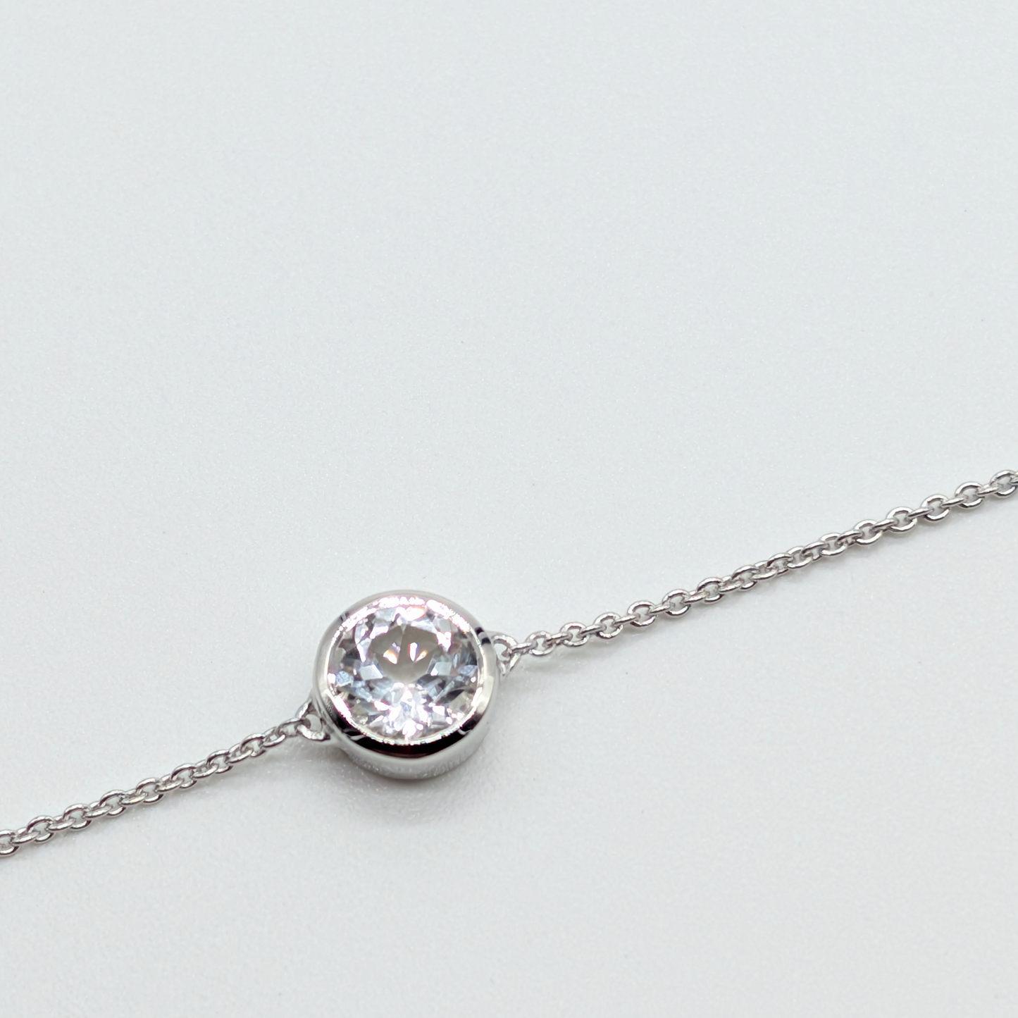 Set of 2 - Round White Topaz Sterling Silver Bracelets