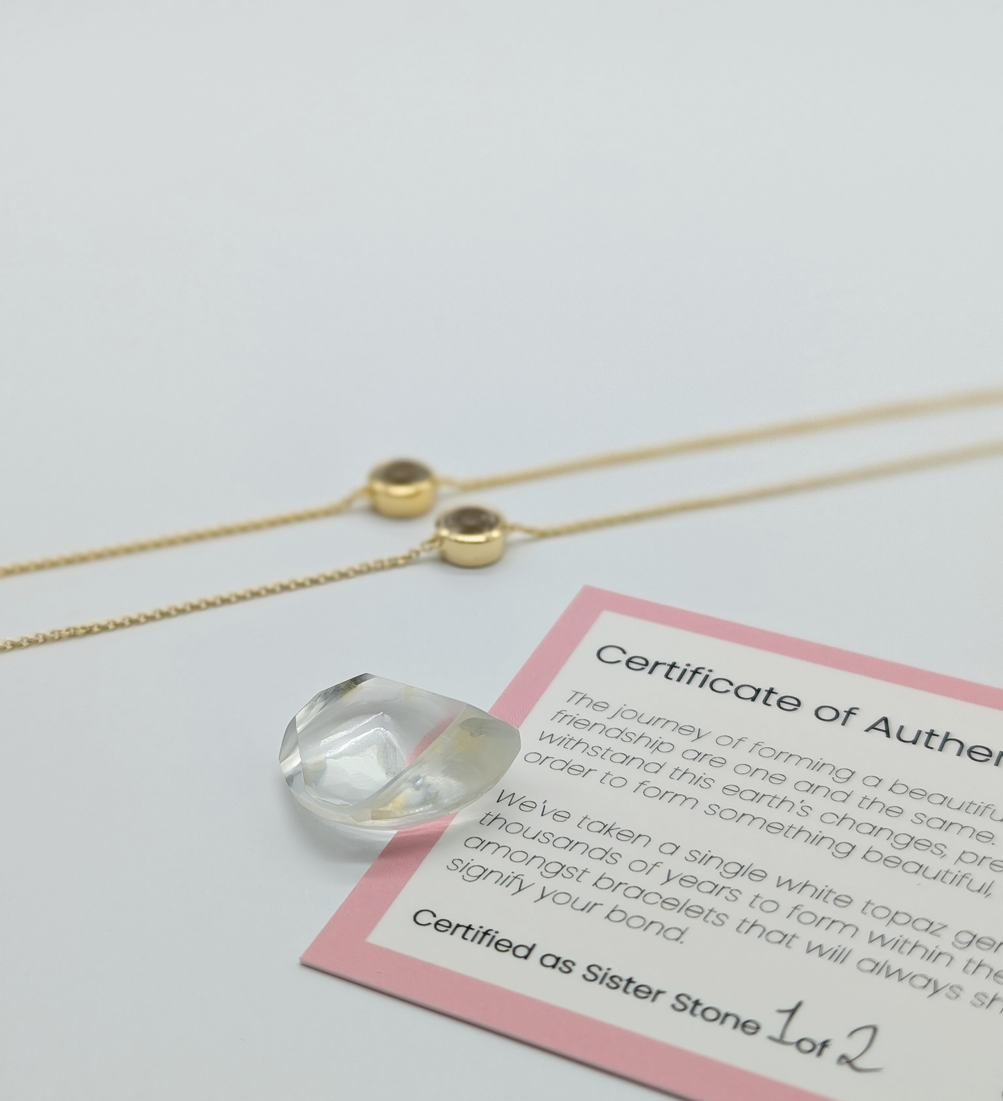 Set of 2 - Round White Topaz 18k Vermeil Bracelets