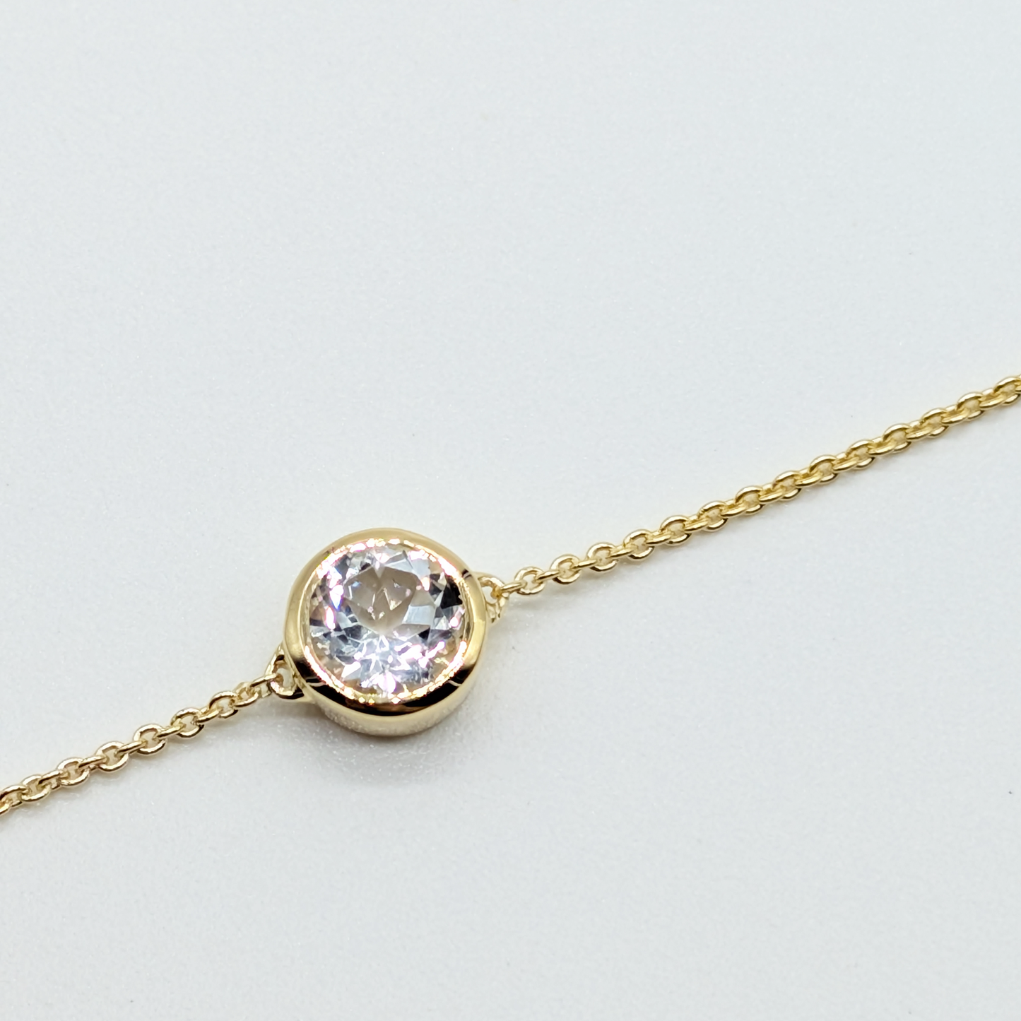 Set of 2 - Round White Topaz 18k Vermeil Bracelets