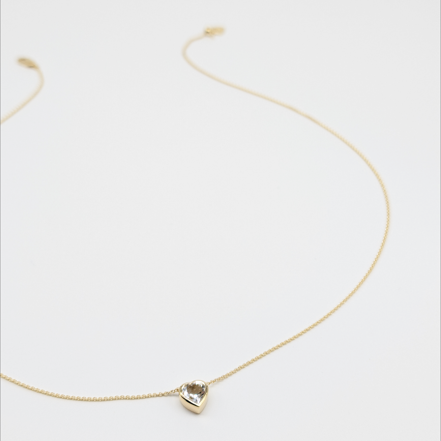 Set of 2 - Heart White Topaz 18k Vermeil Necklaces