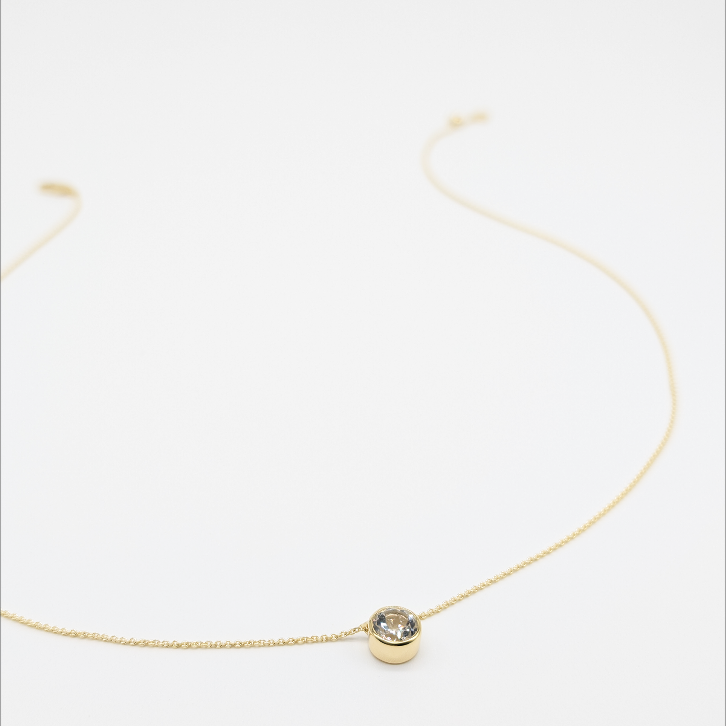 Set of 2 - Round White Topaz 18k Vermeil Necklaces